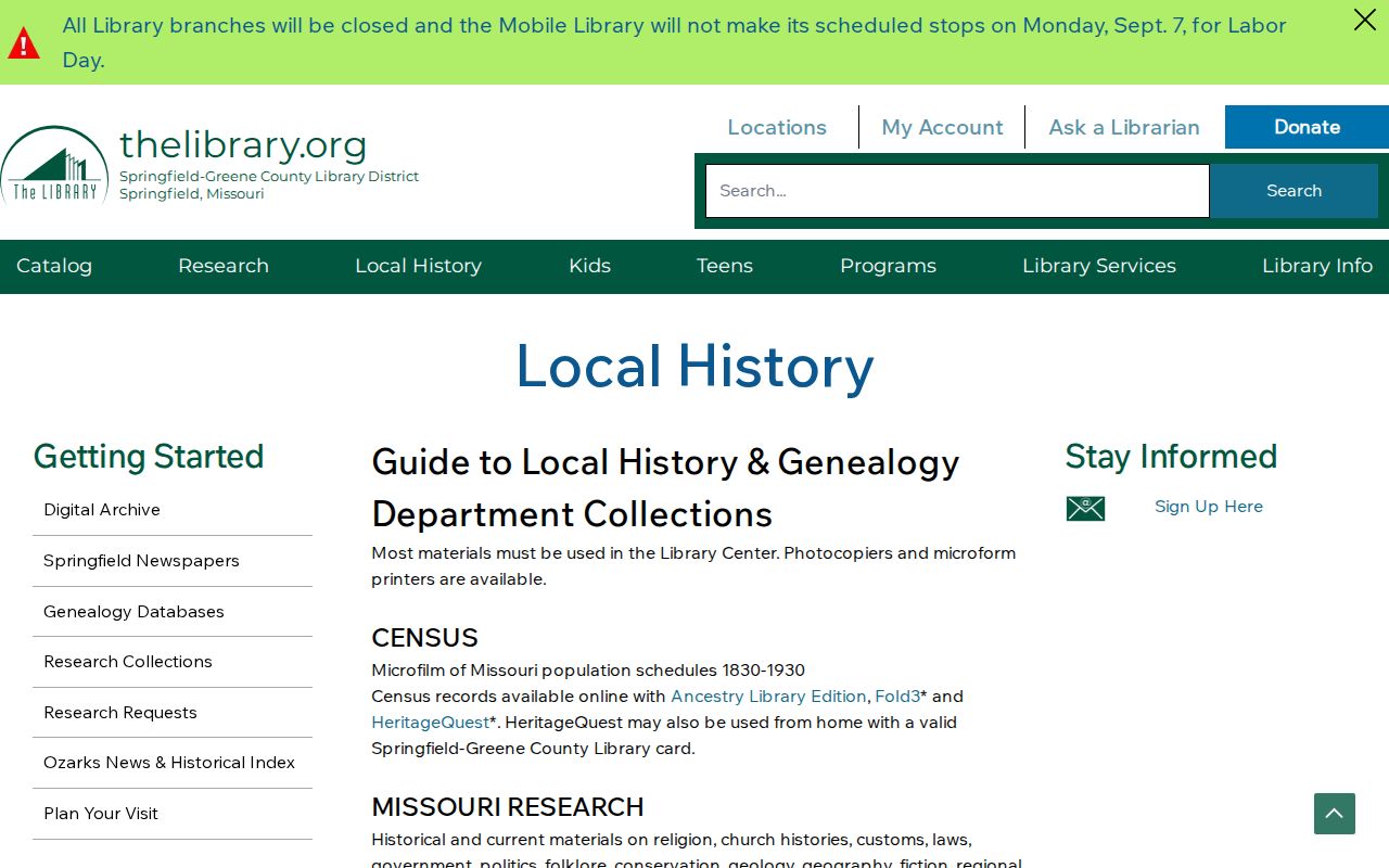 Nixa previous residents research in Library Center local-history collections